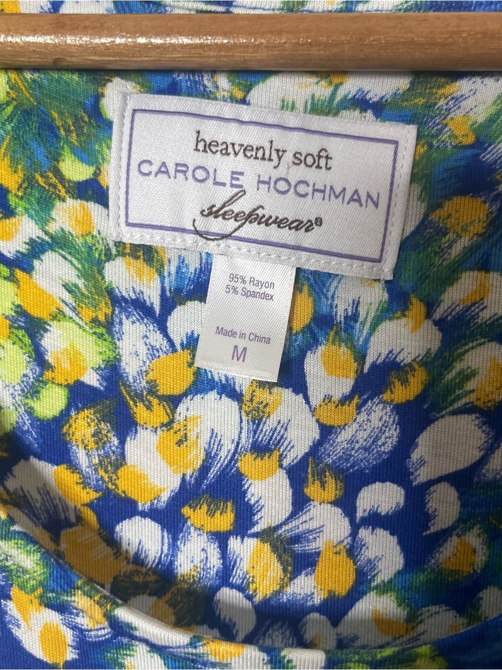 Carole Hochman Heavenly Soft Blue Floral Empire Drawstring Waist Sleep Dress M - Picture 2 of 8